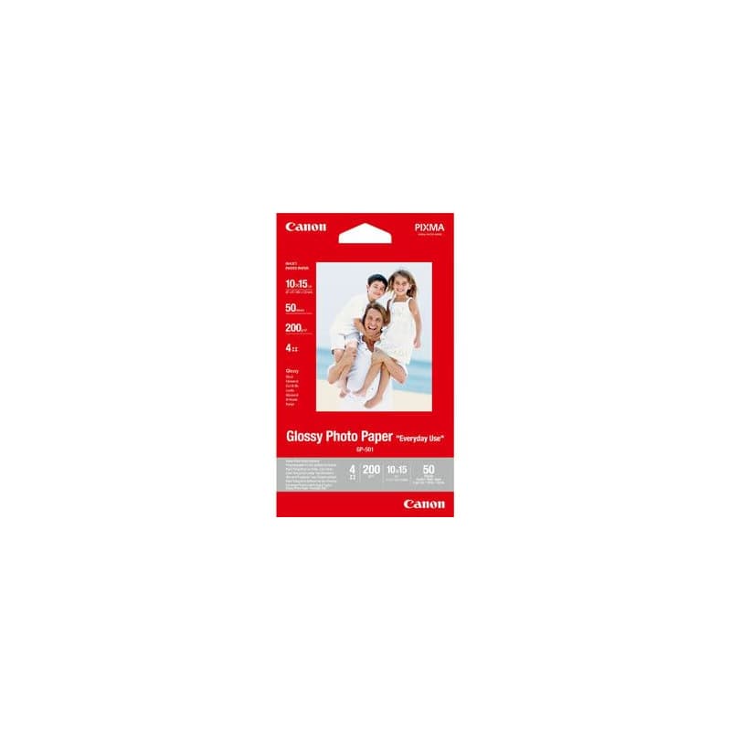 Canon Glossy Photo Paper, GP-501, foto papier, lesklý, GP-501 typ 0775B081, biely, 10x15cm, 4x6", 200 g/m2, 50 ks, atramentový