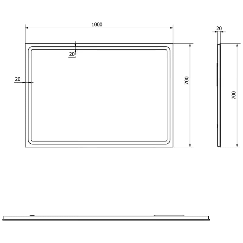 SAPHO - GEMINI zrkadlo s LED osvetlením 100x70cm GM100 6