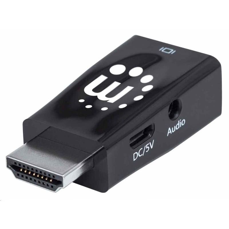 Manhattan adaptér HDMI na VGA, Micro Converter, HDMI Male na VGA Female, audio, čierna