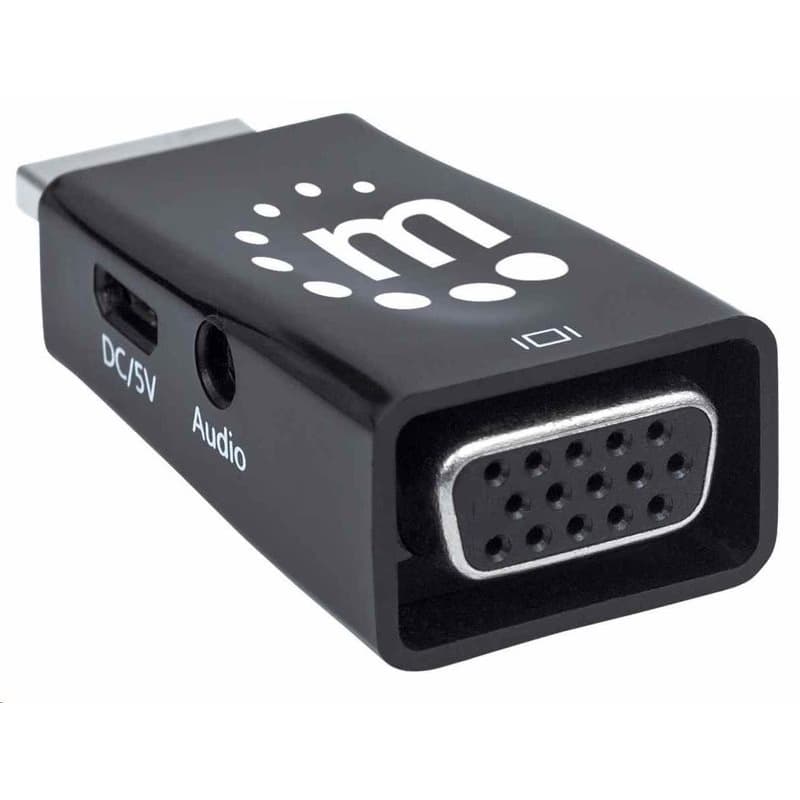 Manhattan adaptér HDMI na VGA, Micro Converter, HDMI Male na VGA Female, audio, čierna 3