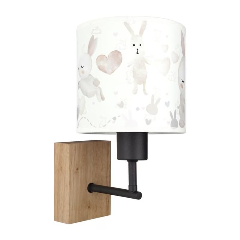 Brilagi - Nástenné svietidlo BOBO WOOD 1xE27/25W/230V dub/čierna/biela/zajačiky BG1561+BG5584