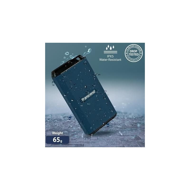 Transcend ESD410C 2TB, USB 20Gbps Type C, Externý odolný SSD disk (3D NAND flash), 2000MB/R, 2000MB/W, modrý 2