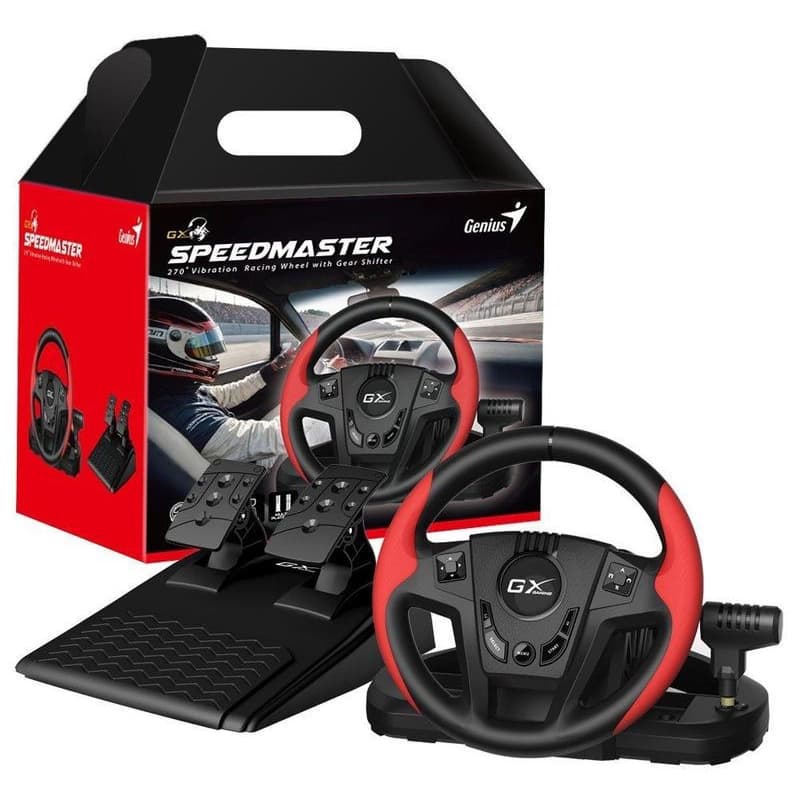 Genius GX Gaming SpeedMaster, Volant, pedále, radiaca páka, pre PC, PS3, PS4, USB, vibrácie, čierno-červený 1
