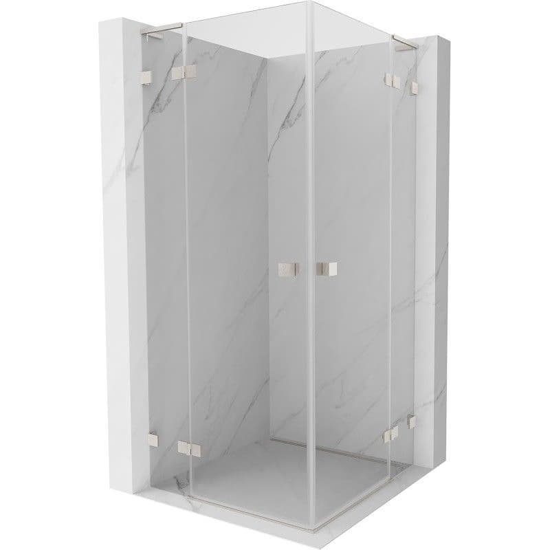 MEXEN/S - Lunar L Duo sprchovací kút dvere krídlové 105 x 105, transparent, nikel kartáčovaný 834L-105L-105P-97-00