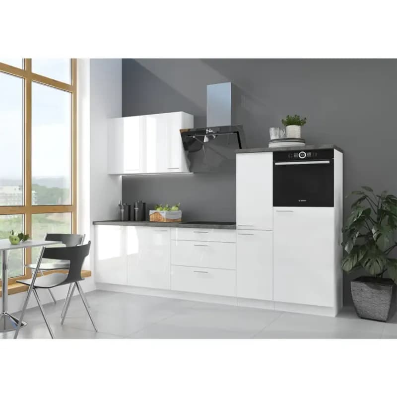 Kuchynská linka Lara 280 MDF biela lesklá bez dosky