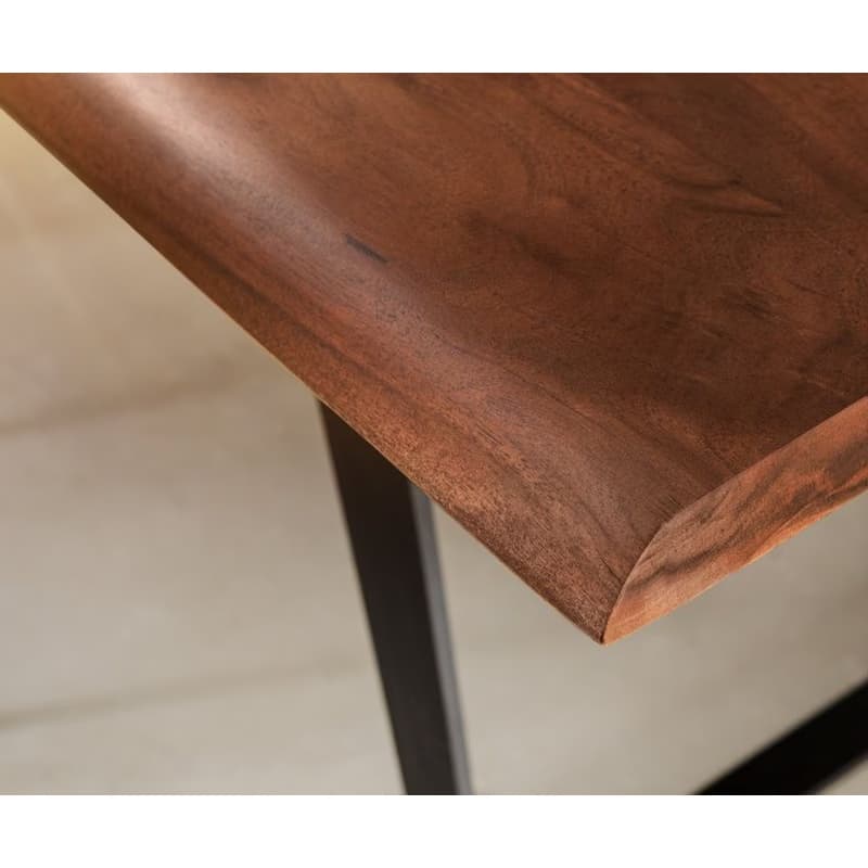 Jedálenský stôl Edge 300x100 XL akácia hnedá kov šikmý Live-Edge 5