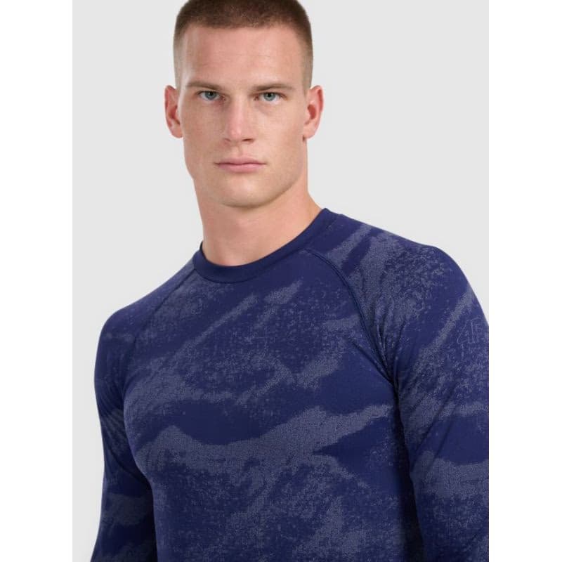 Pánske termo tričko s dlhým rukávom 4F SEAMLESS UNDERWEAR M227-WAW25USEAM227-32A DENIM ALLOVER 2