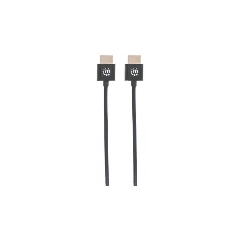 MANHATTAN Ultra-thin High Speed HDMI Cable with Ethernet, HEC, ARC, 3D, 4K, HDMI Male to Male, Shielded, Black, 0, 5m 4