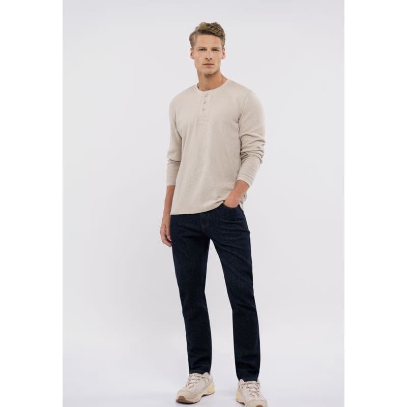 Pánske tričko s dlhým rukávom VOLCANO L-KROTI-101-CREAM 4
