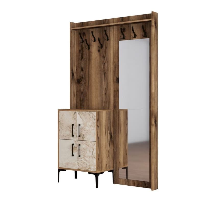Predsieňová stena Berlin BC - Walnut, White Marble 2