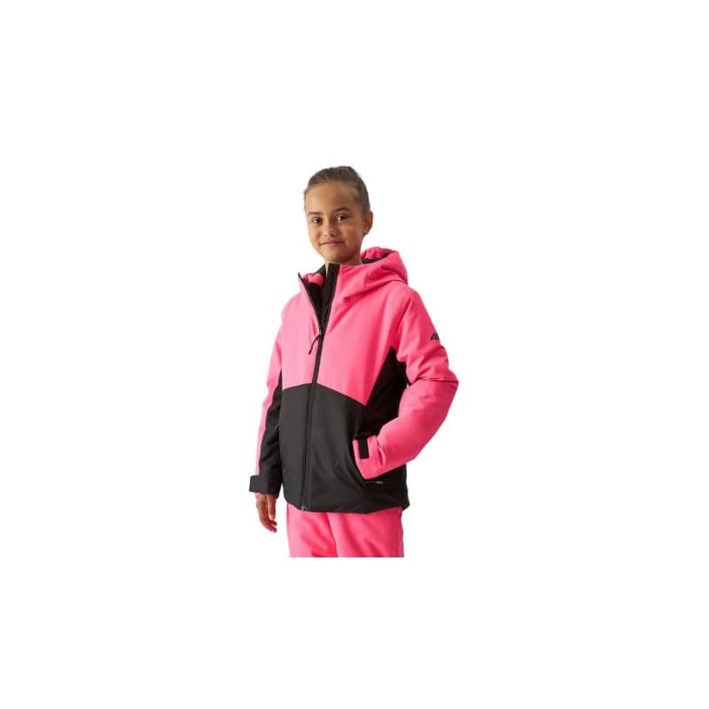 Dievčenská lyžiarska bunda 4F JUNIOR TECHNICAL JACKET-JAW23TTJAF292-55N-HOT PINK NEON 1