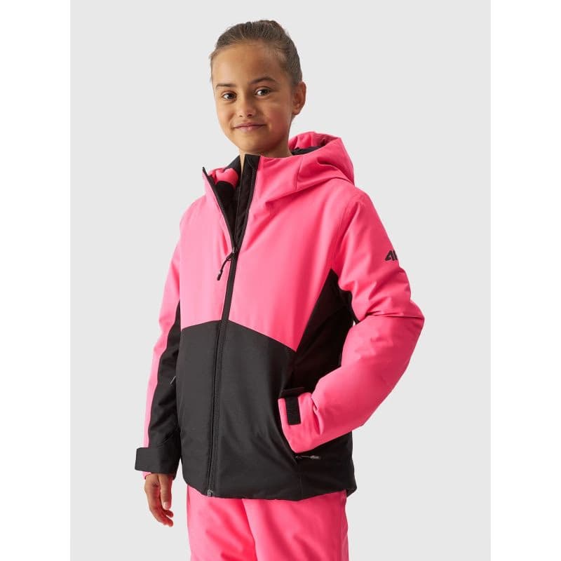 Dievčenská lyžiarska bunda 4F JUNIOR TECHNICAL JACKET-JAW23TTJAF292-55N-HOT PINK NEON 2
