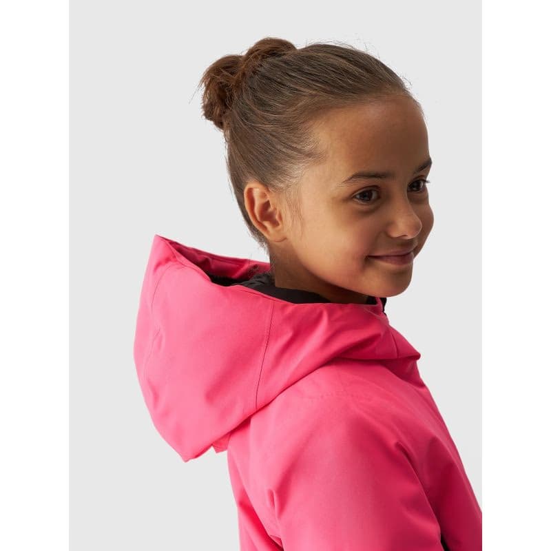 Dievčenská lyžiarska bunda 4F JUNIOR TECHNICAL JACKET-JAW23TTJAF292-55N-HOT PINK NEON 5