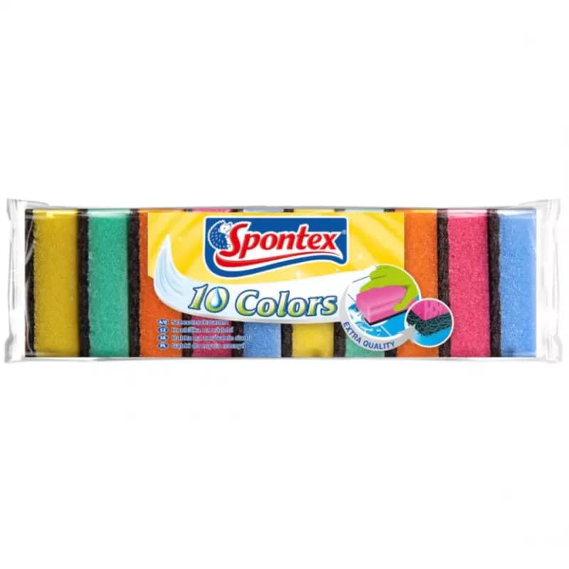 Hubka na riad s abrazívnou vrstvou Colors – 10 ks 1
