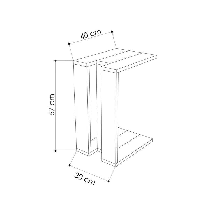 Príručný stolík / Odkladací stolík Muju - Oak, Anthracite, Oak 3