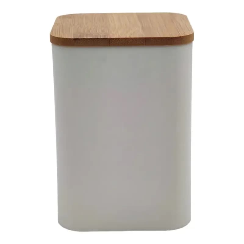 Kontajner s bambusovým vekom white FTC698 9x9x13,5h cm 1