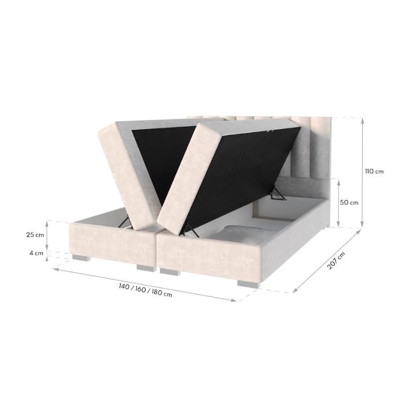 FDM Manželská posteľ LINCOLN Boxspring | grafit 160 x 200 cm 5