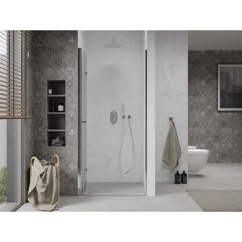 MEXEN - LIMA skladacie dvere 70x190 cm 6mm, chróm, transparent so stenovým profilom 856-070-000-01-00 4
