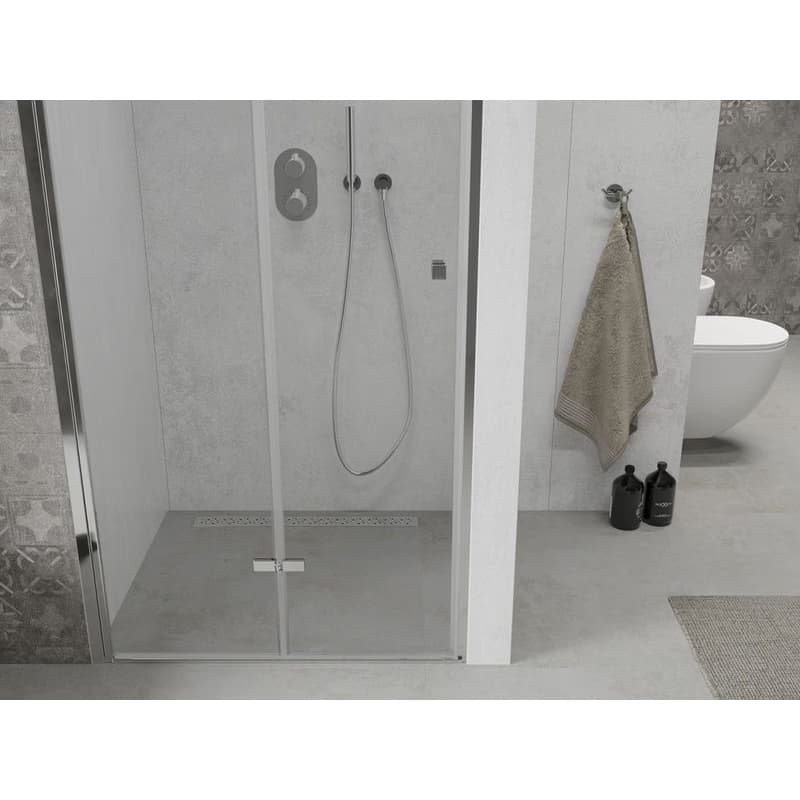 MEXEN - LIMA skladacie dvere 70x190 cm 6mm, chróm, transparent so stenovým profilom 856-070-000-01-00 5