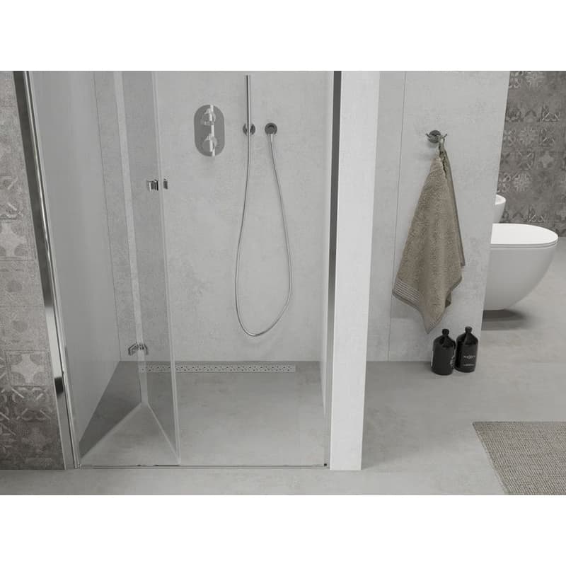 MEXEN - LIMA skladacie dvere 70x190 cm 6mm, chróm, transparent so stenovým profilom 856-070-000-01-00 6