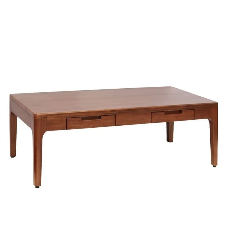 Estila Luxusný koloniálny obdĺžnikový konferenčný stolík Liberia s dvomi zásuvkami z masívneho mahagónového dreva v hnedej farbe 120 cm 1