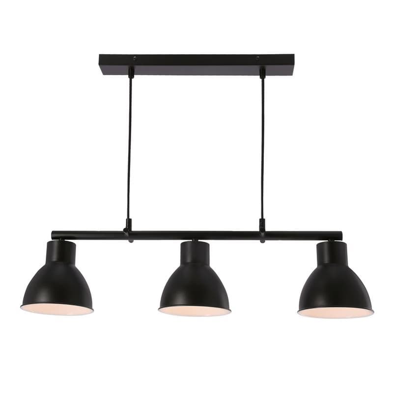 INEZZ 3x60W E27 čierna závesná lampa, moderné stropné svietidlo s tromi tienidlami do obývačky, jedálne alebo kuchyne, v loftovom a industriálnom štýle