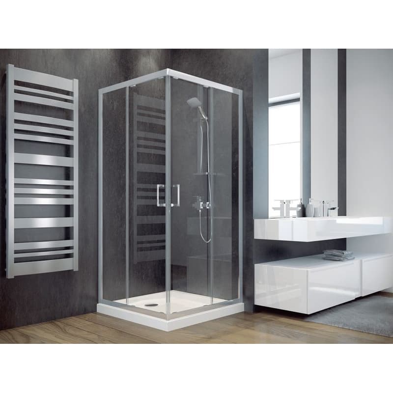 BESCO - Štvorcový sprchovací kút MODERN 185 + vanička z liateho mramoru BCCTVMOD90CFVEN