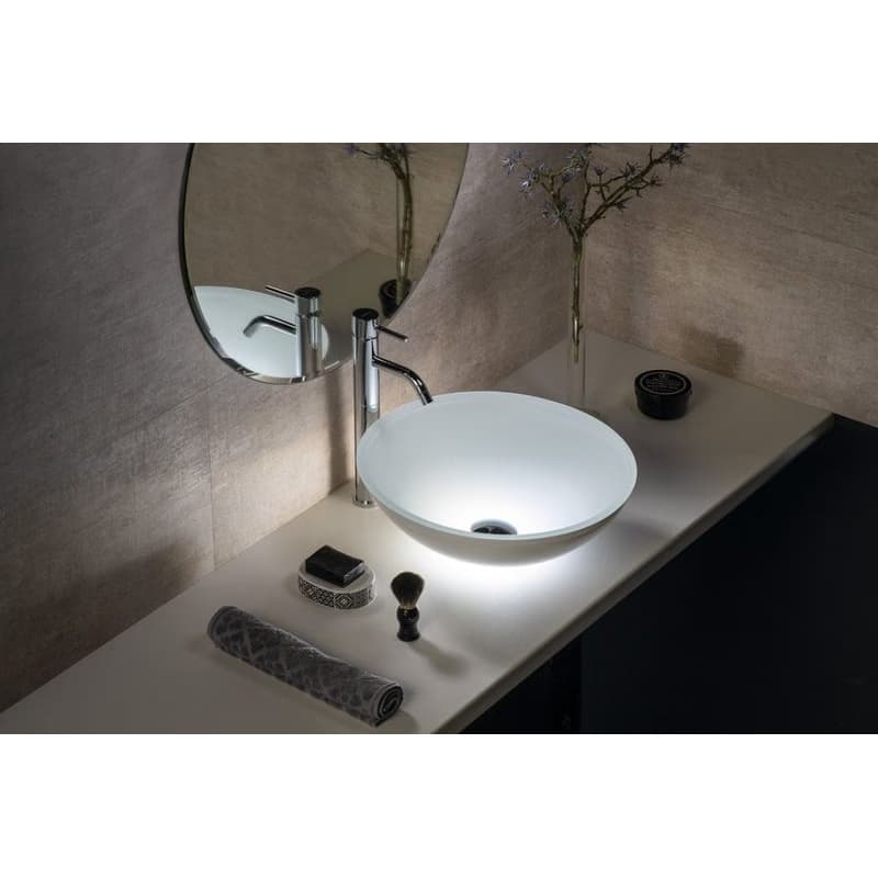 SAPHO - TELICA sklenené umývadlo na dosku priemer 42cm, biela mat TY181W 5
