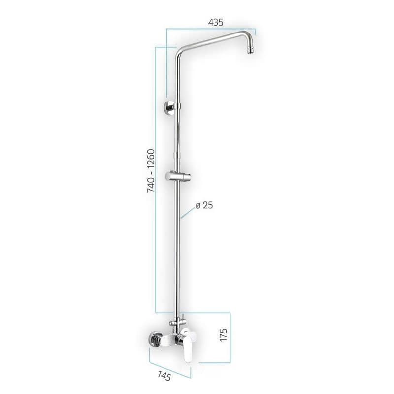 Mereo Viana sprchová batéria s hlavovou hranatou sprchou, čierna CBE60104SG 5