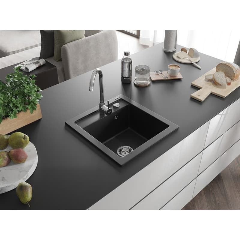 MEXEN MEXEN - Vito granitový drez 1-miska 520x490 mm, čierna 6503521000-77 2