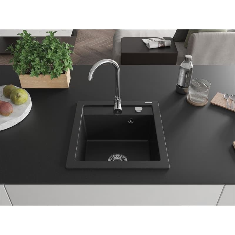 MEXEN MEXEN - Vito granitový drez 1-miska 520x490 mm, čierna 6503521000-77 3
