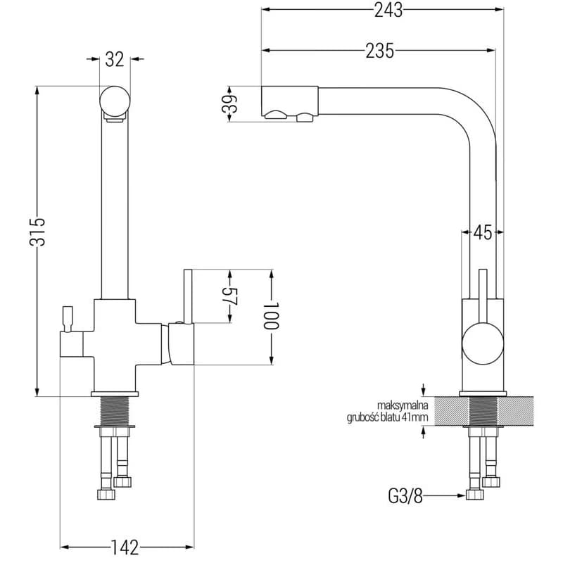 MEXEN MEXEN - Duero drezová batéria, chróm 671600-00 2