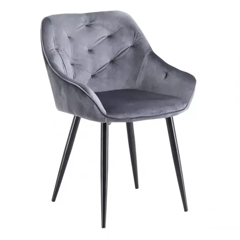 Stolička K487 velvet/kov popol 56x65x81 1