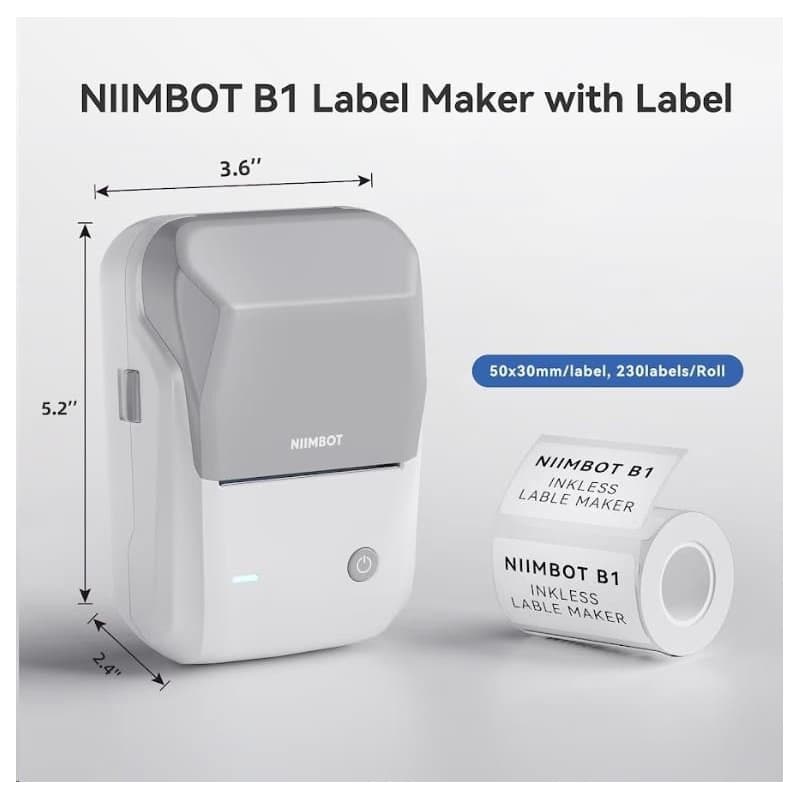 Niimbot Tlačiareň štítkov B1 Smart, grey + rolka štítkov 210ks 6