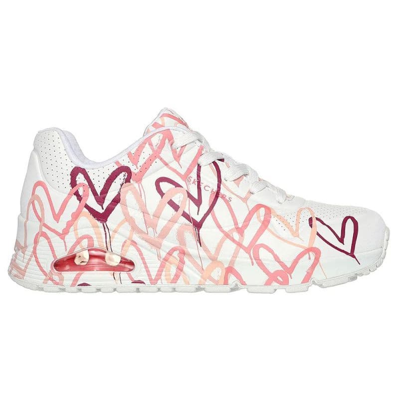 Dámska rekreačná obuv SKECHERS Uno Spread The Love W white multi pink 2