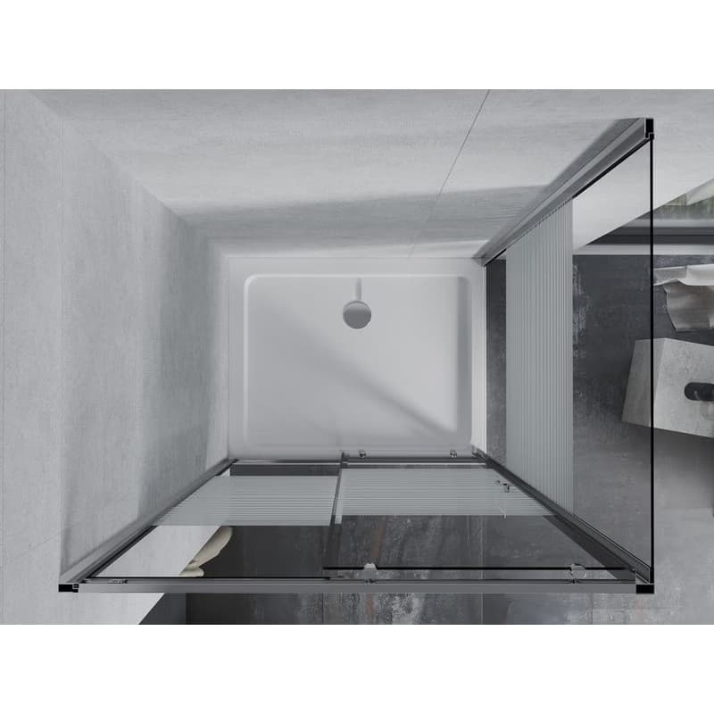 MEXEN/S - Apia Sprchovací kút 130x70, transparent / dekor, chróm + vanička so sifónom 840-130-070-01-20-4010 6