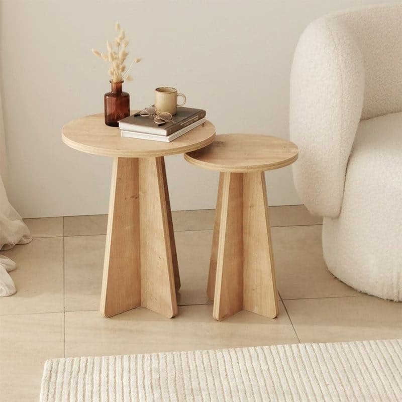 Sada odkladacích stolíkov (2 kusy) Mushroom - Sapphire Oak