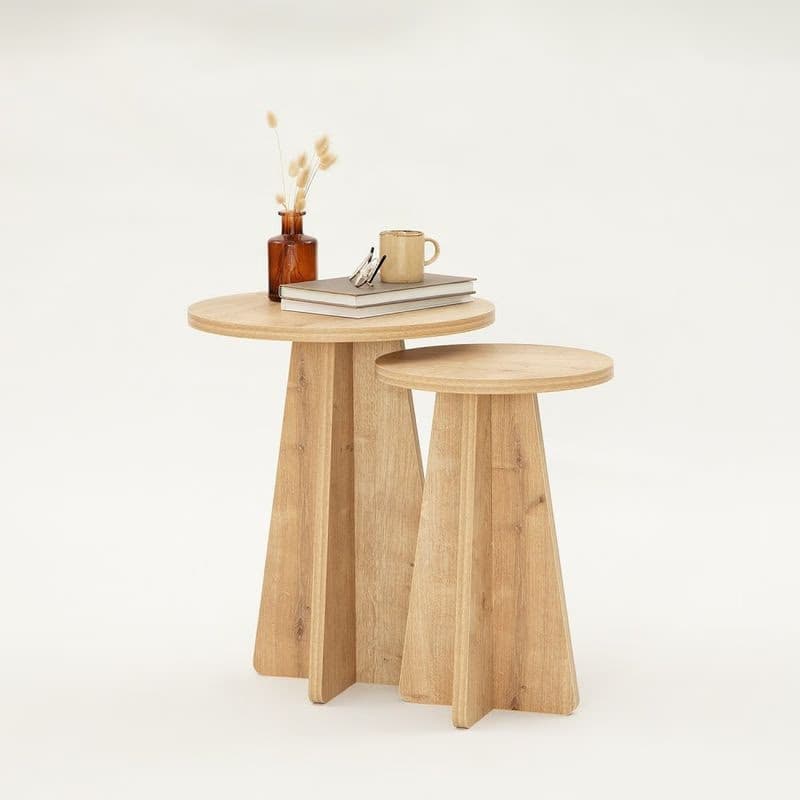Sada odkladacích stolíkov (2 kusy) Mushroom - Sapphire Oak 4