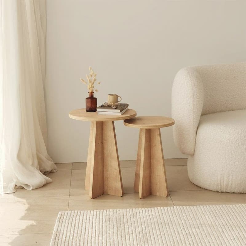 Sada odkladacích stolíkov (2 kusy) Mushroom - Sapphire Oak 6