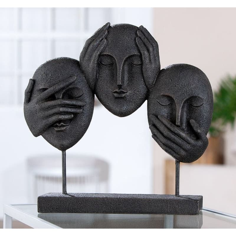 Socha „Tvár 3 tváre“ s rukami, 30 cm 1