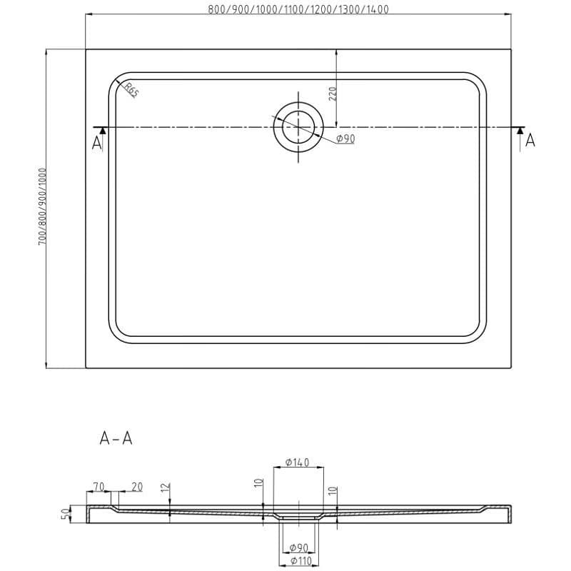 Mexen Slim 110 x 70 cm 40107011 5
