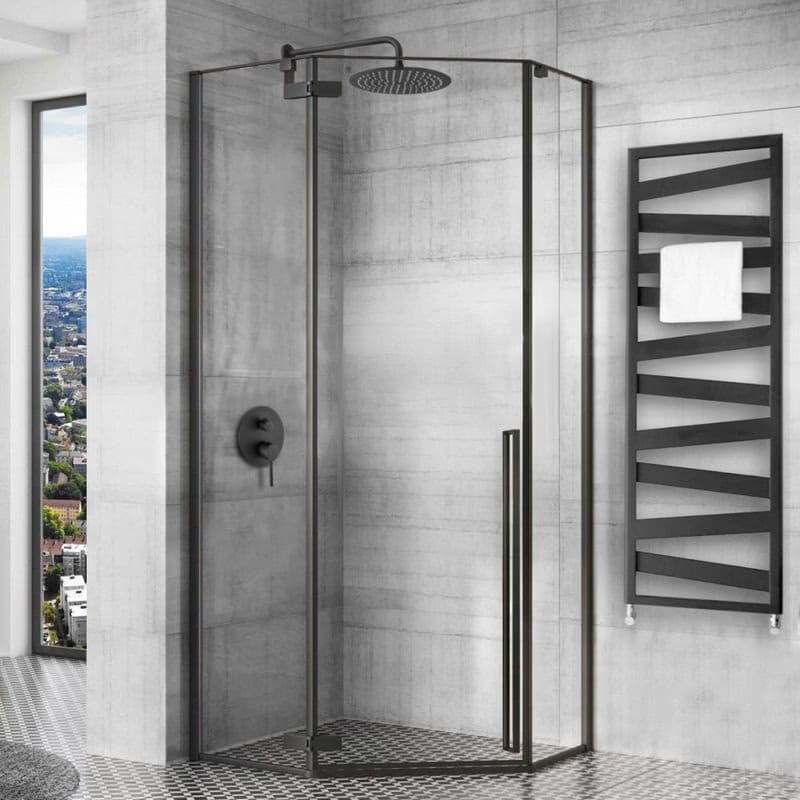 REA/S - Sprchovací kút DIAMOND 80x80 - čierna matná + sprchova vanička Diamond, biela KPL-06900 5