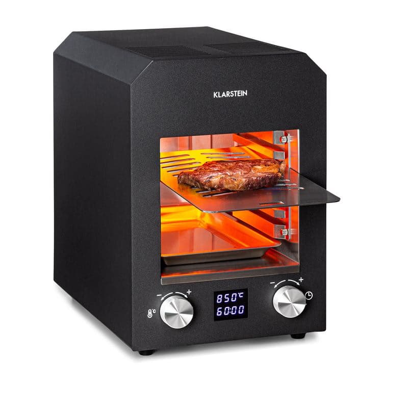 Klarstein Hannibal, vysokoteplotný gril, 2200 W, 850 °C, interiérový, nehrdzavejúca oceľ, čierny 1