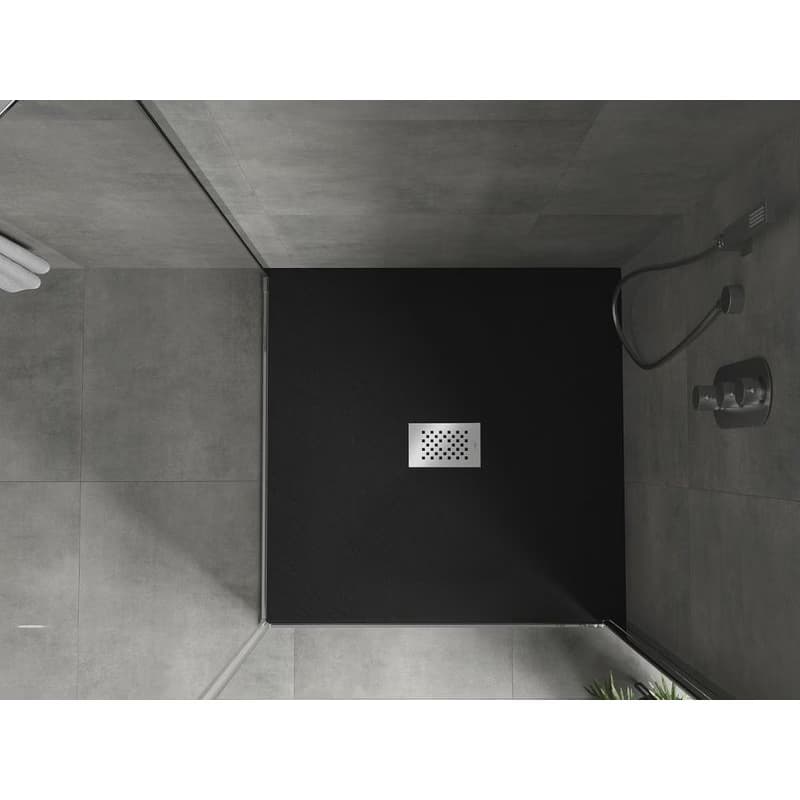 MEXEN/S - Hugo sprchová vanička SMC 100 x 100, čierna, krytka nerez 42701010-X 4