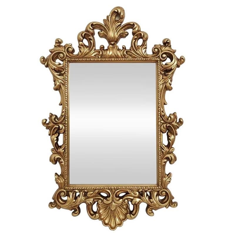 Estila Glamour barokové obdĺžnikové nástenné zrkadlo Garin so zlatým rámom s florálnym motívom 125 cm 1