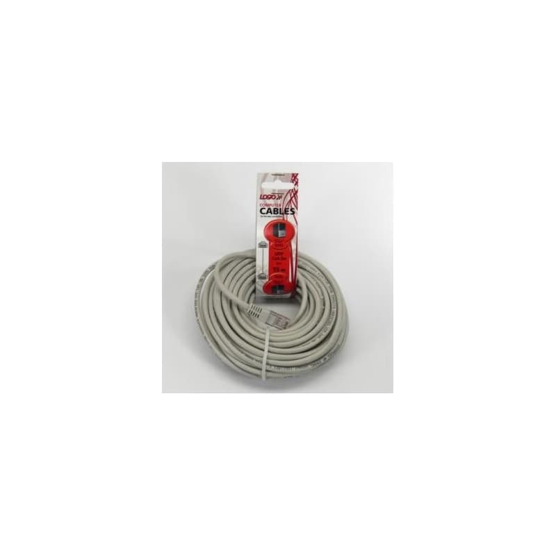 Síťový LAN kábel UTP patchcord, Cat.5e, RJ45 samec - RJ45 samec, 15 m, netienený, šedý, Logo LOGO bag 4