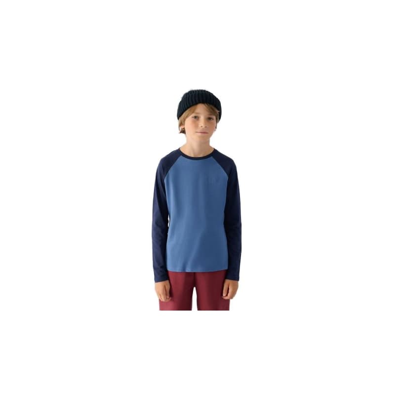Chlapčenské tričko s dlhým rukávom 4F JUNIOR LONGSLEEVE-JWAW24TLONM293-32S-DENIM