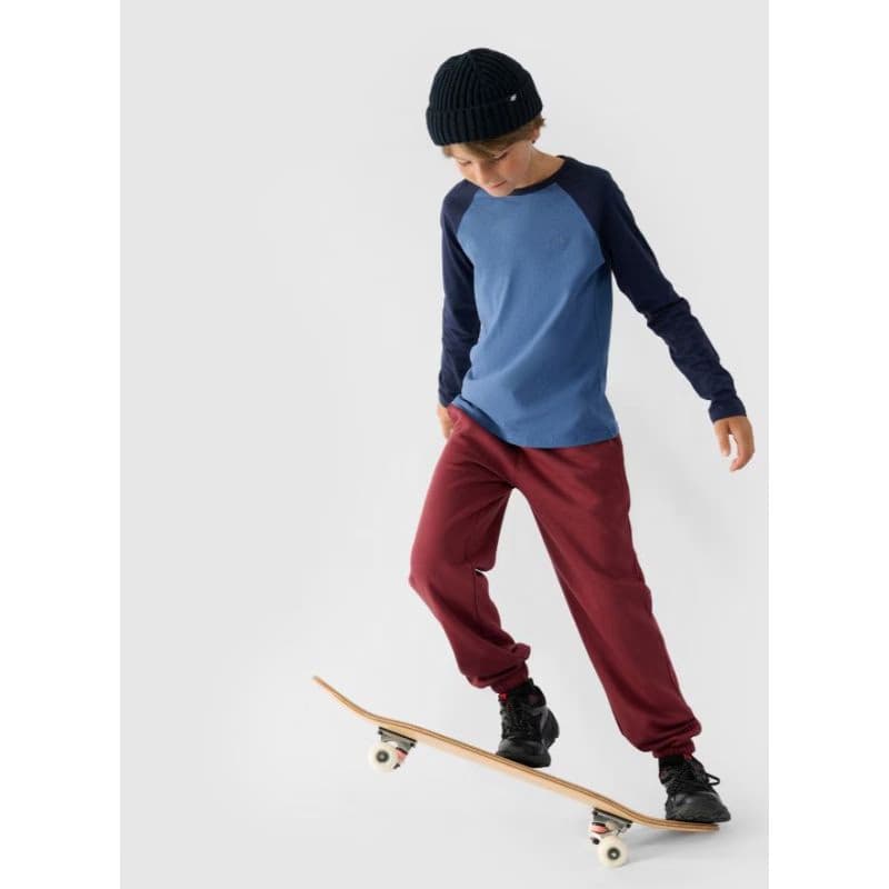 Chlapčenské tričko s dlhým rukávom 4F JUNIOR LONGSLEEVE-JWAW24TLONM293-32S-DENIM 4