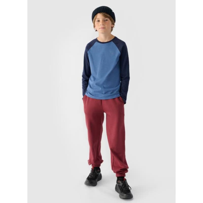 Chlapčenské tričko s dlhým rukávom 4F JUNIOR LONGSLEEVE-JWAW24TLONM293-32S-DENIM 5