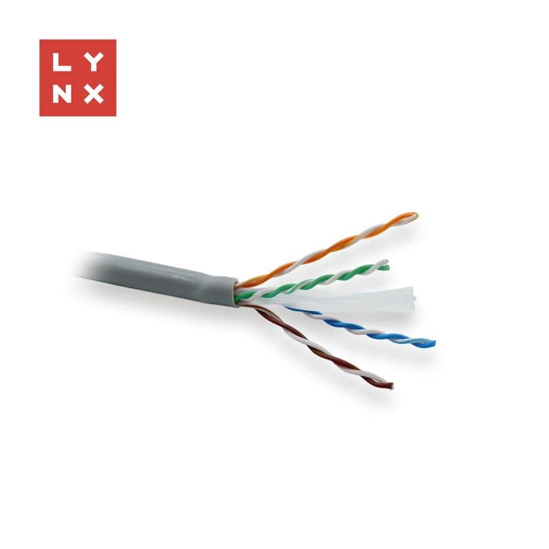 LYNX UTP kábel, Cat6, LSOH, celomedený, vnútorný, šedý, box 305m 1
